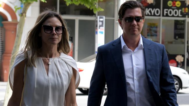 John and Bianca Rinehart. arrive at the Supreme Court in Perth. Picture: NCA NewsWire / Sharon Smith