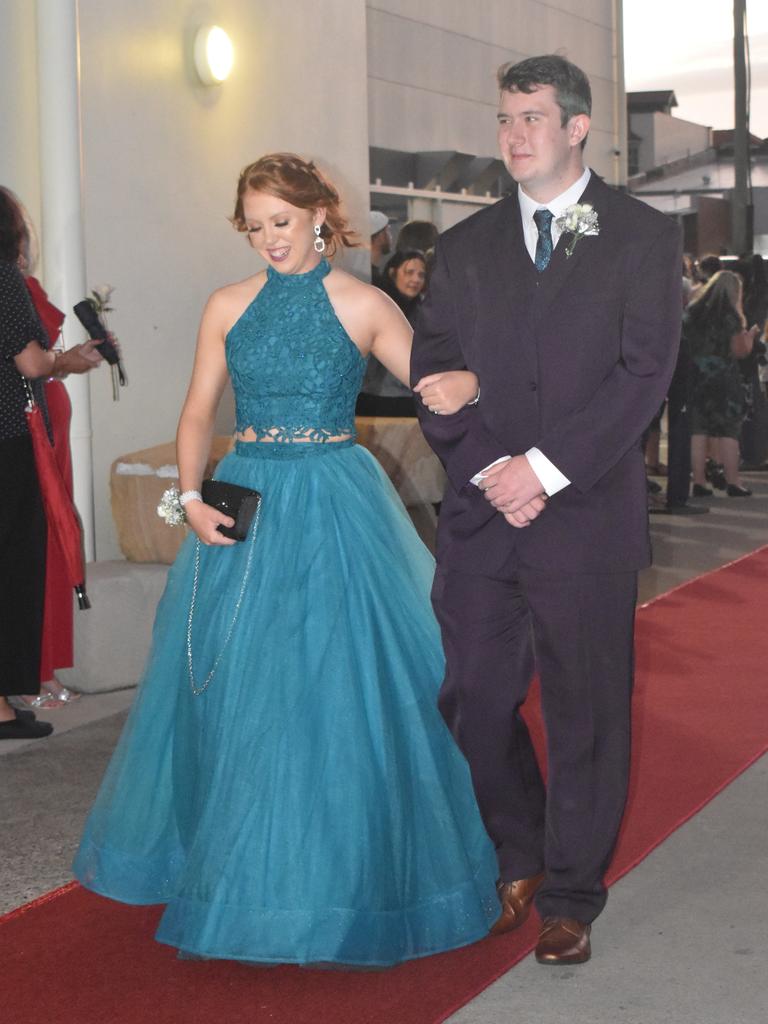 Keeley Fagg with Liam Creed at the 2021 Warwick High formal.