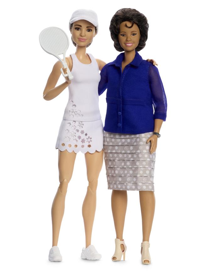 Barbie celebrate International Women’s Day with the tennis duo. Picture: Jim Wimberg