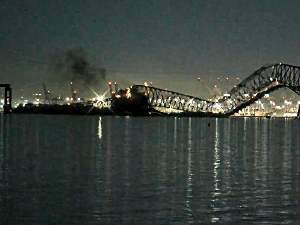 A view of the Francis Scott Key Bridge after its collapse.