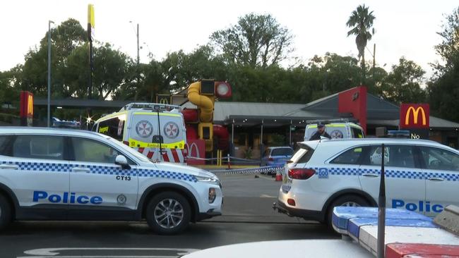 The McDonalds on Queen Street has been cordoned off. Picture: TNV