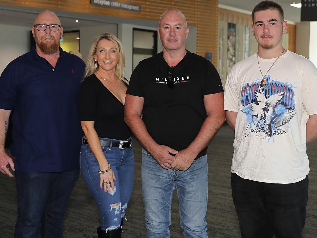 Troy Bennett, Kelly Brown, Tony Brown and Eyhan Bennett at the Tim Tszyu vs Carlos Ocampo Interim WBO Super Welterweight World title contest at the Convention Centre in Broadbeach. Photo: Regi Varghese