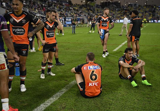 The Tigers dejected after losing against the Cowboys (Photo by Ian Hitchcock/Getty Images)