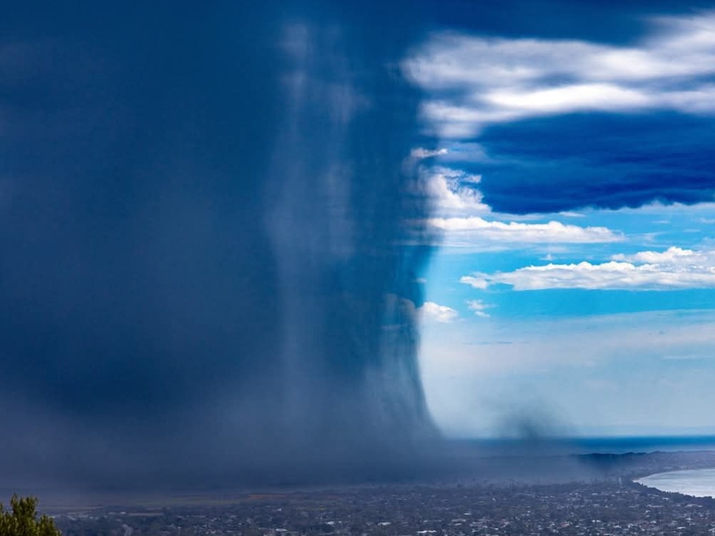 A storm front as seen from Arthur’s Seat on Sunday. Picture: Toby Anderson/Everything Mornington Peninsula Facebook