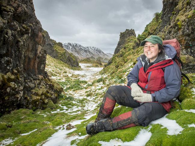 Andrea Turbett is a DPIPWE ranger works on Macquarie Island. Picture: JASON EDWARDS