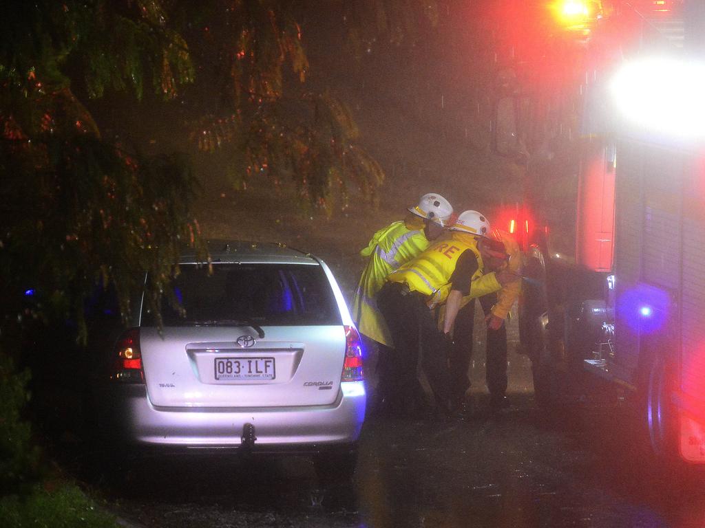 Residents in a unit complex in Alexandra Street, North Ward, were hit by flash flooding during monsoonal rain in Townsville. Picture: Matt Taylor