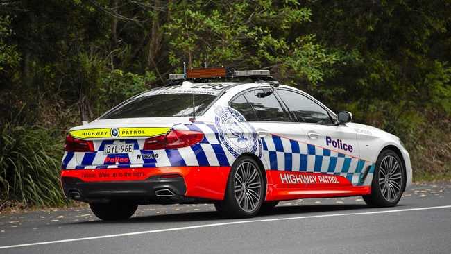 Police used spike strips to stop an allegedly stolen vehicle after a pursuit through Northern NSW. Picture: TREVOR VEALE