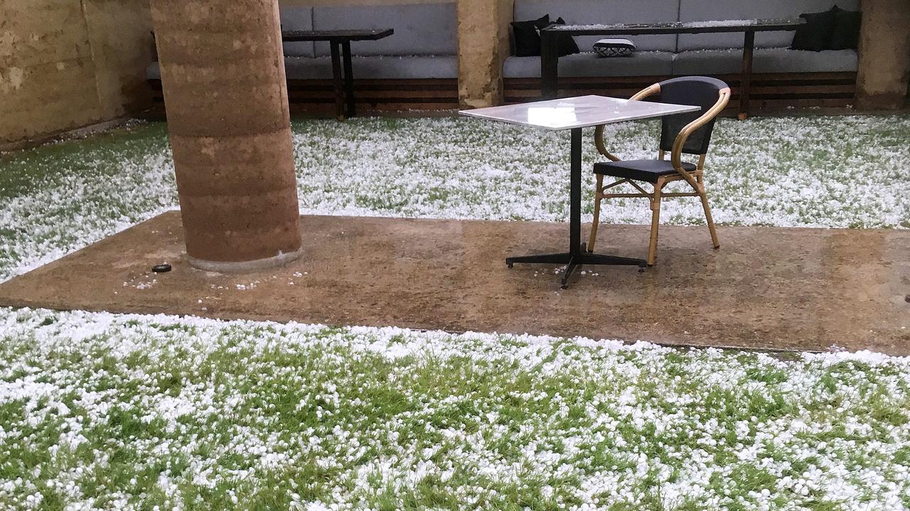 Hail at Home Hill Winery. Picture: Supplied