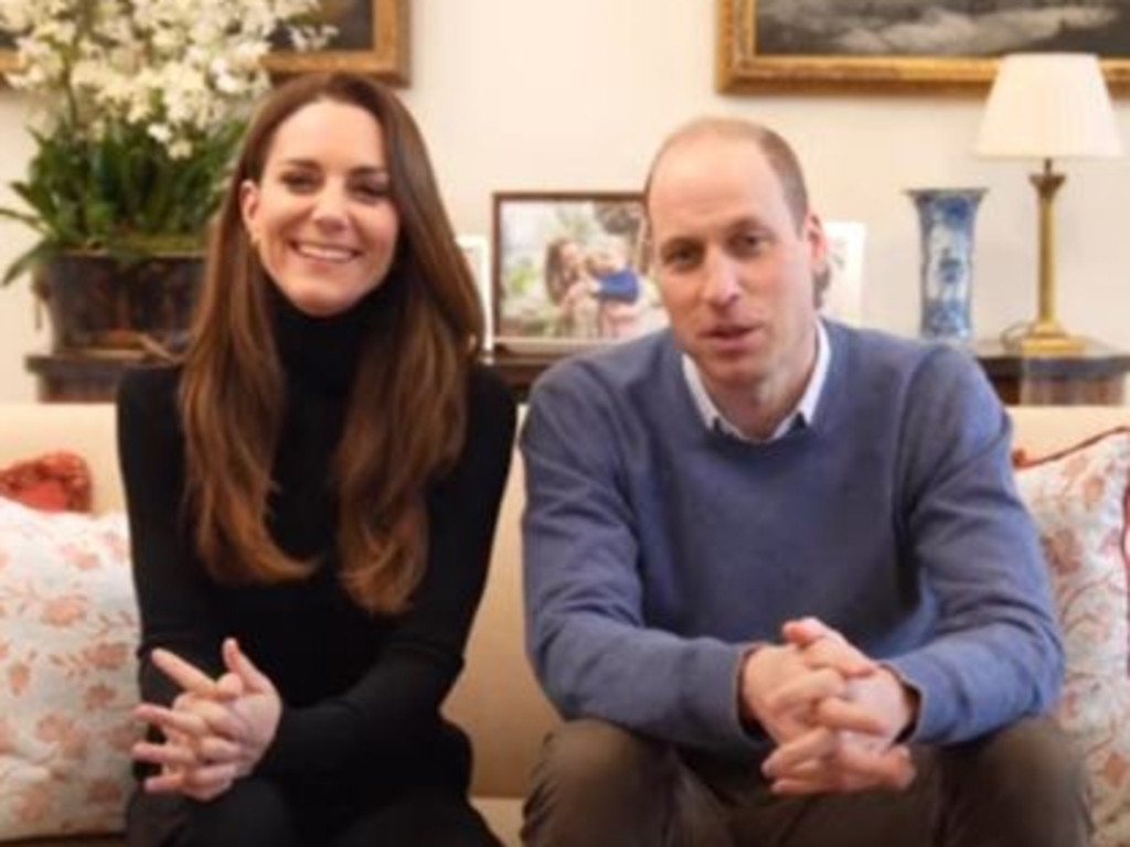 At home with the Cambridges. Prince William and Kate on their new YouTube channel earlier this month. Picture: YouTube