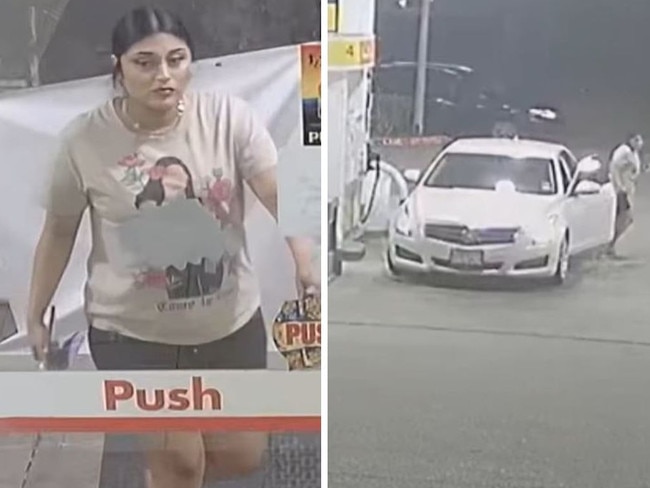 CCTV captures woman leaving service station after dumping dead baby in bathroom. Picture: Houston Police