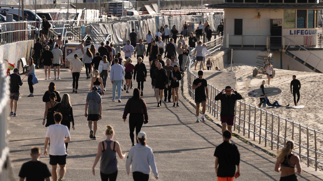 Sydneysiders were lambasted for gathering at Bondi – yet overall the city did reduce movement by far more than Melbourne. Picture: James Gourley/NCA NewsWire