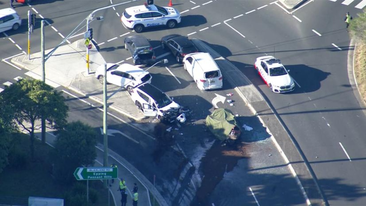 A number of vehicles were damaged in the crash. Picture: 7 News