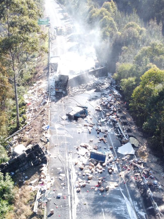 Two truck drivers died in the horrific crash. Picture: Frank Redward