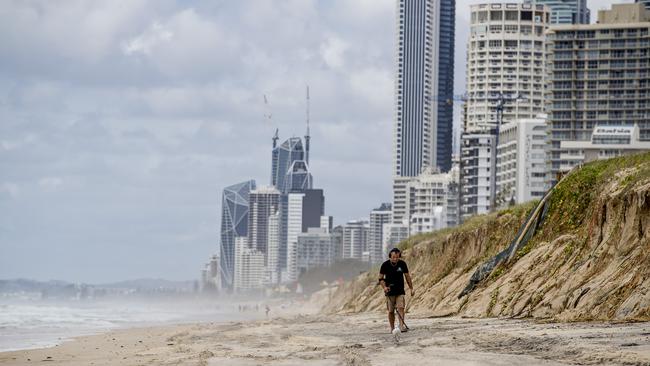 Sand erosion at Narrowneck due to Tropical Cyclone Oma. Picture: Jerad Williams