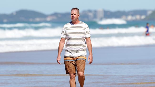 Gold Coast security guard Wayne Heneker pulled a young girl from the burning wreckage of a crash allegedly involving a stolen car. Picture: Adam Head