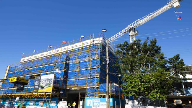 The new Wynnum cinema in Berrima Street is under construction (taken in April). Picture: Renae Droop