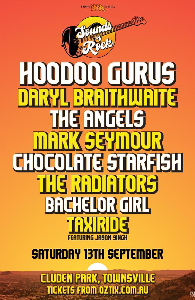 The official poster for the 2025 Sounds of Rock music festival which will be held in Townsville on September 13