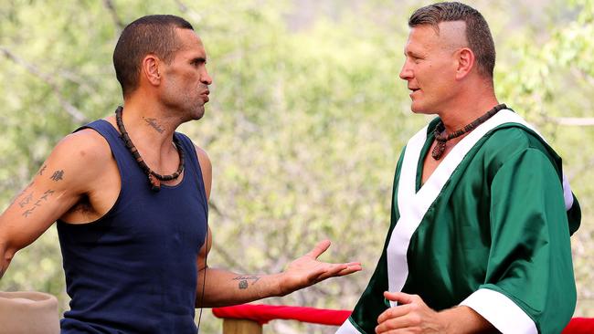 Boxing rivals Danny Green and Anthony Mundine during their stint on I’m A Celebrity ... Get Me Out Of Here.