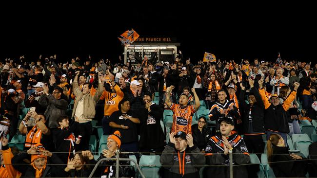 Wests Tigers fans turned out in force at Leichhardt Oval for their club’s big win over the Cowboys. Picture: NRL Imagery