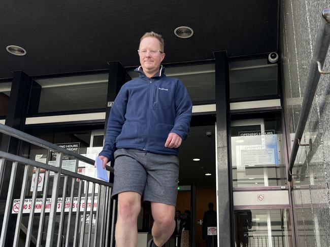 Former journalist Damien Brown, 44, appeared at the Launceston Magistrates Court after being charged with allegedly possessing or controlling child abuse material. Picture: Stephanie Dalton