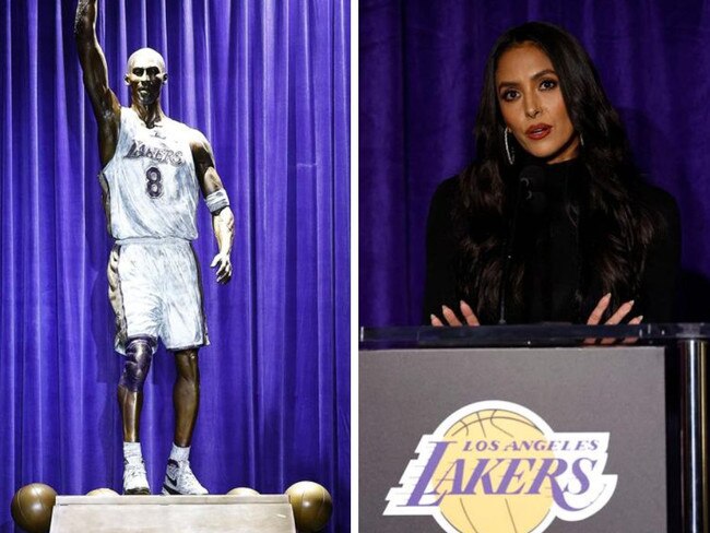 Kobe Bryant statue and wife Vanessa