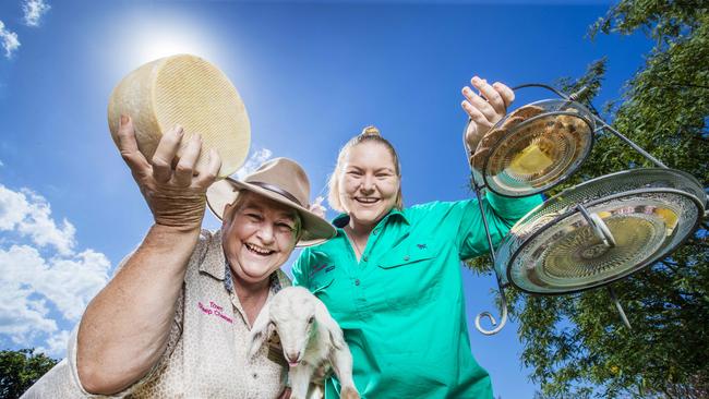 Towri Sheep Cheeses Carolyn Davidson with her daughter Dallas. Picture: Nigel Hallett