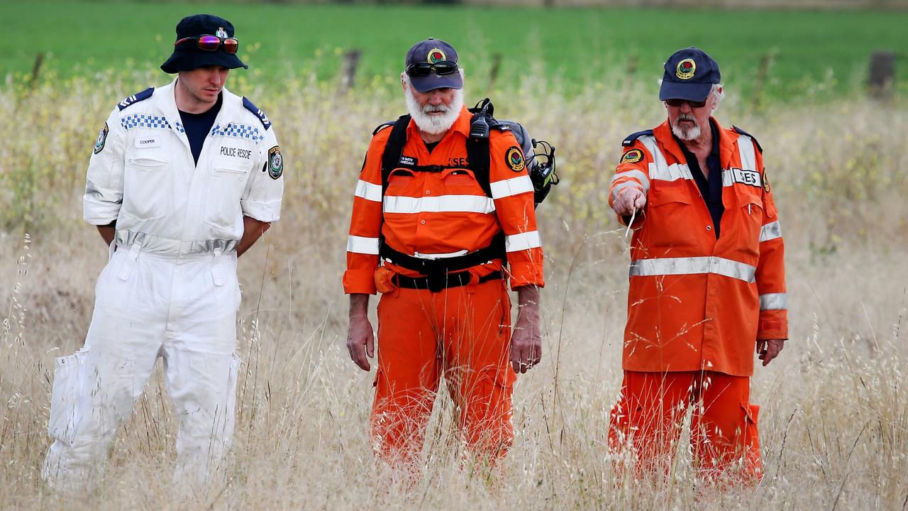 Police and SES conducted a line search near the Gunnedah farmhouse where the 10-year-old girl was killed. Picture: Nathan Edwards