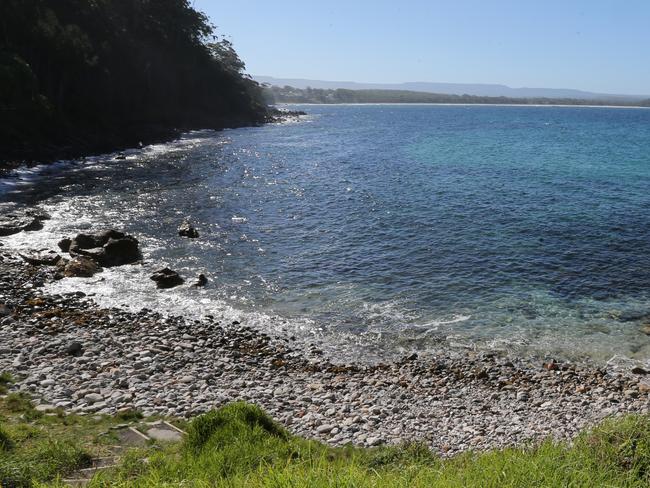 Secluded Jones's Beach at Bannister Head north of Mollymook on the NSW South Coast where 17-year-old Sam Smith was bitten by a shark.