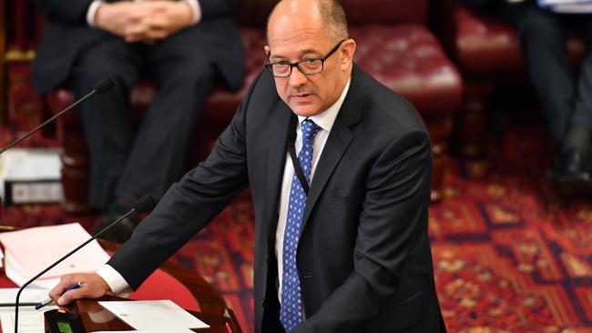 Nationals MLC Trevor Khan presents his Assisted Dying Bill to the Legislative Council at the NSW State Parliament Picture: AAP Image/Mick Tsikas.