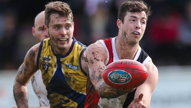 Koroit ruckman Jeremy Hausler is aiming for his seventh premiership. Picture: Michael Mugavin