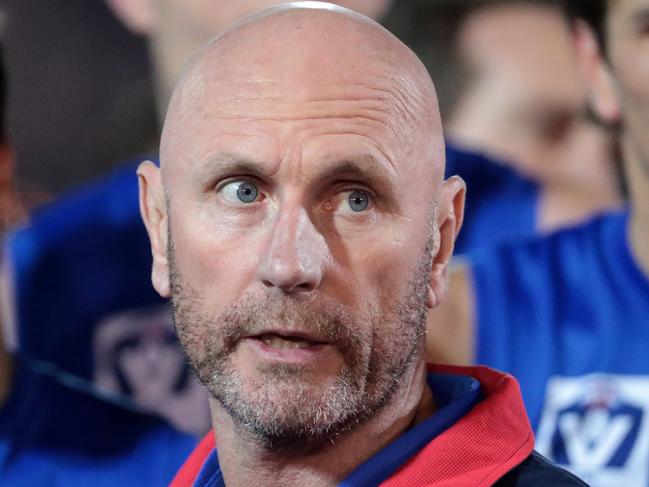 Steve Grace coach of Footscray during the VFL football match between Footscray and Essendong played at Whitten Oval on Saturday 2nd June, 2018.