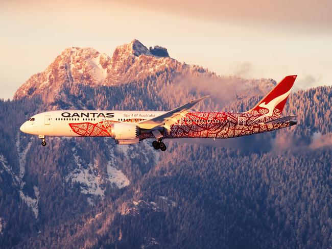 Qantas Boeing 787 "Yam Dreaming" livery landing at Vancouver International Airport during sunset.  Date: Nov 30, 2022Escape 9 February 2025Cover storyPhoto - iStock