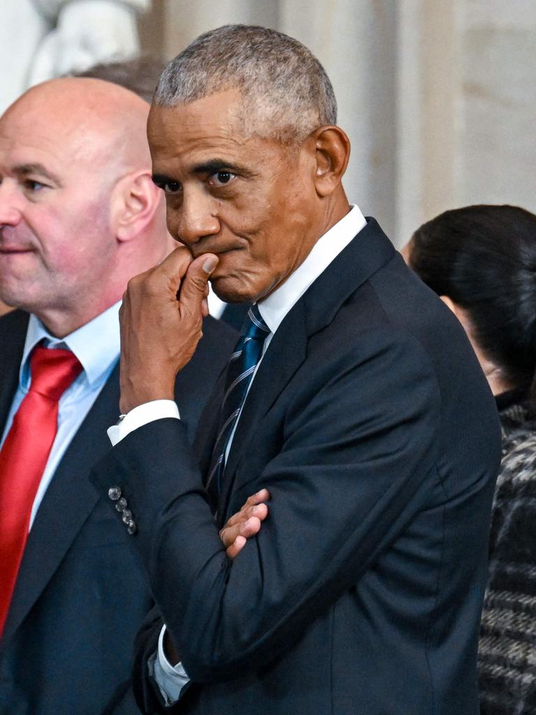 Former President Barack Obama flew solo at the event. Picture: Kenny Holston/The New York Times/AFP