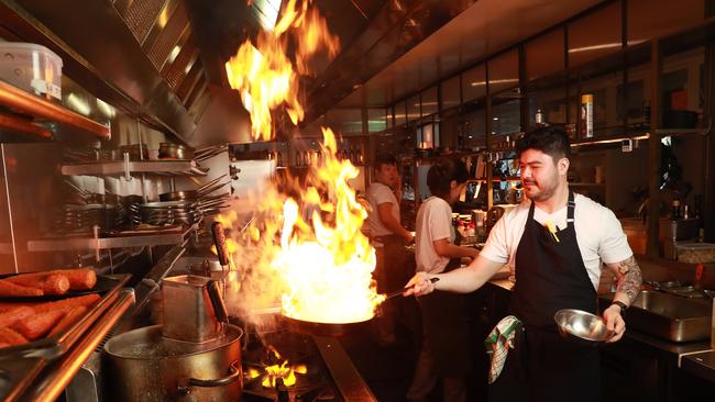 Sous chef Bryan Ahuatzin in the kitchen at Hotel Centennial in Wollahra. As Australians grapple with rising inflation, the question of where the impact of rising food costs falls is certainly a contentious one. Picture: John Feder