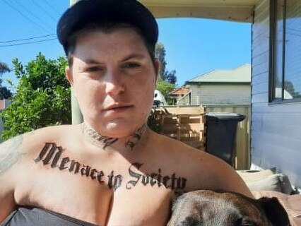 Rachel Scobez pleaded guilty to sending threats to Channel 10. Picture: Facebook. https://www.facebook.com/profile.php?id=100009329981978 Confirmed by prosectuor, Emily Burley saw her in court, tattoos matched and location details on FB match