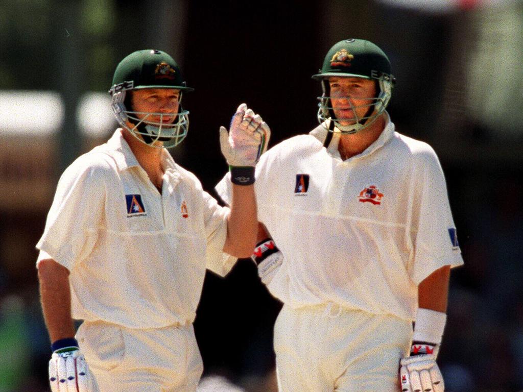 Steve Waugh with Mark Waugh. – Australia vs England first day of Fifth Test match at SCG January 1999.