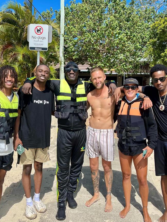 R&amp;Bstar Akon and his team spotted on a jetski tour on the Gold Coast. Photo: Facebook – Jet Ski Safaris Gold Coast