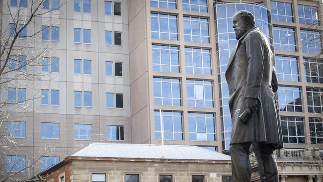 The William Crowther statue in Franklin Square Hobart. Picture: Chris Kidd