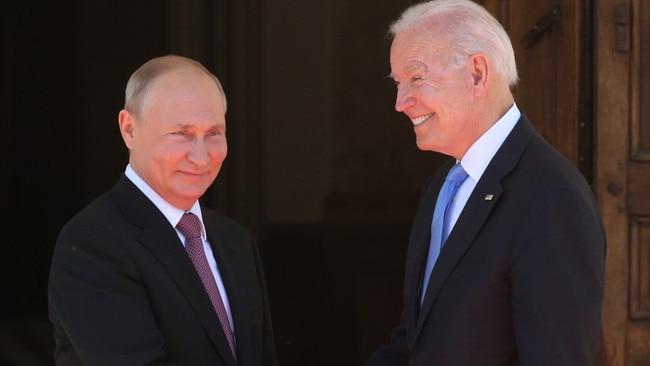 … while Joe Biden branded the Russian 'a killer', infuriating Moscow. Picture: Mikhail Svetlov/Getty Images