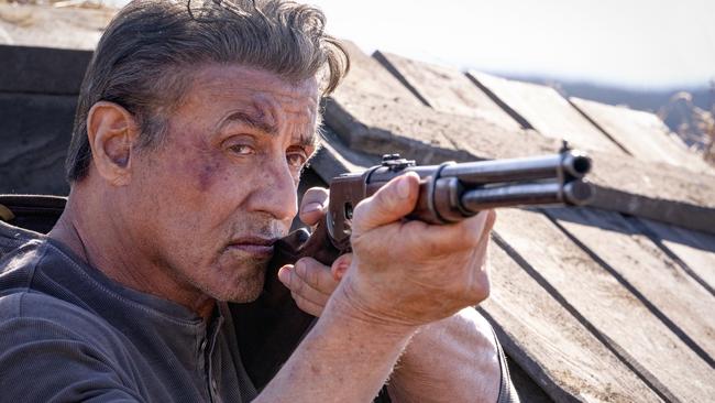 This image released by Lionsgate shows Sylvester Stallone as John Rambo in a scene from "Rambo: Last Blood." (Yana Blajeva/Lionsgate via AP)