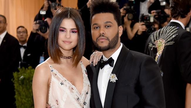 The weave will kill us all. Selena Gomez and The Weeknd (Pic: Dimitrios Kambouris/Getty Images)