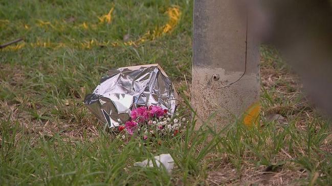 Flowers have been placed at the scene where the 34-year-old died. Picture: 9News