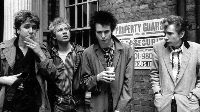 The Sex Pistols comprising Steve Jones, Paul Cook, Sid Vicious and Johnny Rotten. Picture: