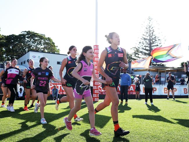 The AFLW Giants have made a united response. Picture: Getty Images