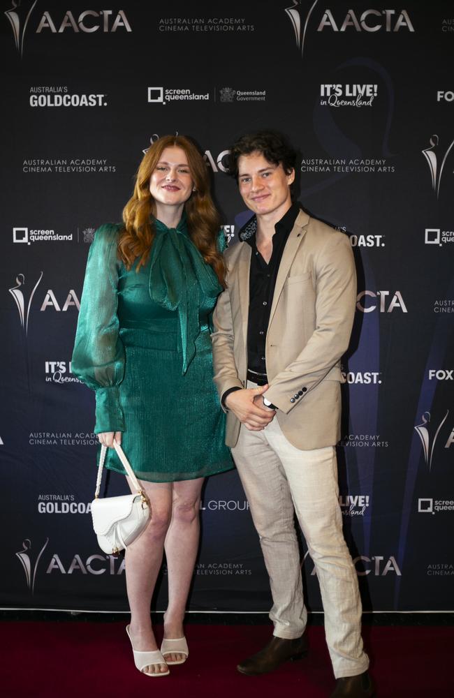 Tessa Blank and Daniel Pohlmann at AACTA Oscars Screening at the Home of the Arts, Gold Coast. Picture: Jessie Jean