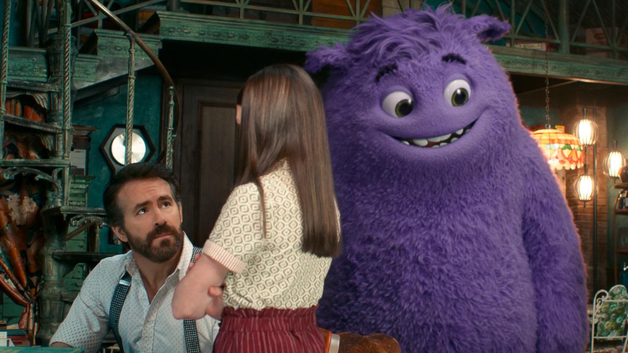L-R, Ryan Reynolds (Cal), Cailey Fleming (Bea), Steve Carell (Blue) and Phoebe Waller-Bridge (Blossom) star in Paramount Pictures' "IF."