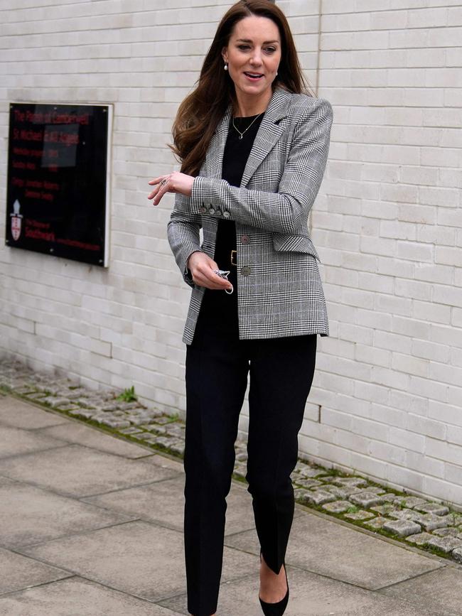 Kate during an official visit to PACT (Parents and Children Together) in south London, February 8, 2022. Picture: Alastair Grant/AFP