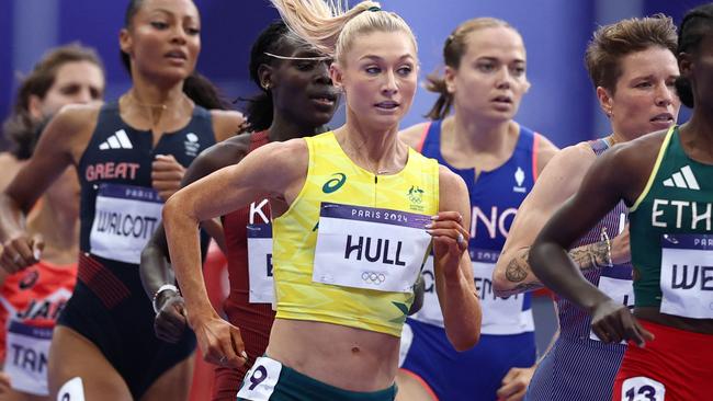 Hull is looking to become Australia’s seventh track and field team medallist in Paris. Picture: AFP