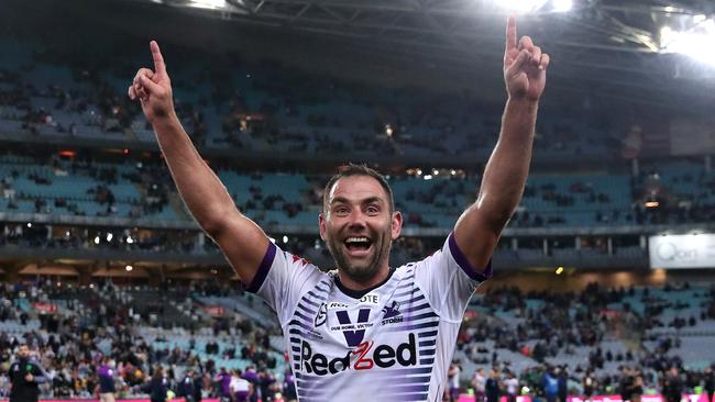 SYDNEY, AUSTRALIA – OCTOBER 25: Cameron Smith of the Storm celebrates after winning the 2020 NRL Grand Final match between the Penrith Panthers and the Melbourne Storm at ANZ Stadium on October 25, 2020 in Sydney, Australia. (Photo by Cameron Spencer/Getty Images)