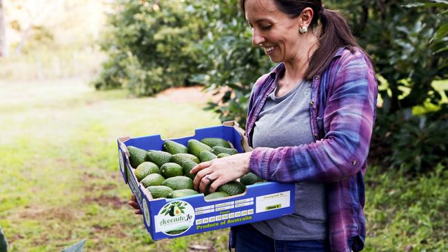 Jo Houghton of Avocado Jo, based at Cooperabung in NSW, with some of her Hass avocados.